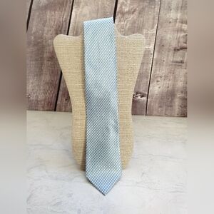 Paul Frederick Necktie Tie Silk Blue White Houndstooth Woven Formal Classic